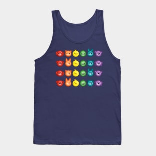 Animal Rainbow Button Pattern Tank Top